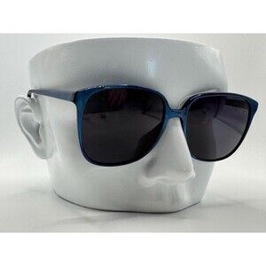 True Vintage Sunglasses | Squared Plastic Style | Blue Metallic | Grey Lens #848